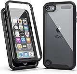 iPod Touch 7 Case,iPod Touch 6 Case,SLMY Armor Shockproof Case with Build in Screen Protector Heavy Duty Shock Resistant Hybrid Rugged Cover for Apple iPod Touch 5/6/7th Generation (Black/Black)