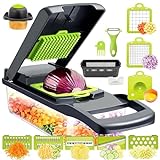 Vegetable Chopper,16 in 1 Kitchen Gadgets Accessories,Onion Veggie Chopper with Container,Food Salad Chopper Vegetable Cutter,Mandolin,Vegetable Slicer,Dicer Chopper Box for Fruit,Potato,Tomato
