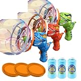 Electric Children's Fan Dinosaur Bubble Machine, Electric Dinosaur Bubble Machine, Electric Dinosaur Colorful Bubble Machine Set, Giant Bubble Maker Birthday Party for Boys Girls (Green+red+Blue)