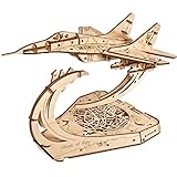 UGEARS Wooden Airplane Model Kits - The Ghost of Kyiv Ukrainian Fighter Jet Model Kit with Movable Ailerons, Wing Flaps & Tail Rudders - MiG-29 Military Aircraft - 3D Puzzles for Adults