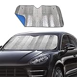 Windshield Sunshade Car Foldable UV Ray Reflector Auto Front Window Sun Shade Visor Shield Shade,Keeps Vehicle Cool - Blue (55' x 27.5')