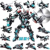 MOONTOY 577PCS STEM Robot Building Toys Set 25-in-1 Engineering Kit Building Blocks Bricks Construction Vehicles Educational Christmas Birthday Gifts for Kids Boys Girls 5 6 7 8 9 10 11 12+ Year Old