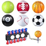 Shappy Assorted Golf Balls, 6 Pack Funny Golf Balls and 1 Pcs Golf Tee Holder Keychain with Golf Ball Marker, Colored Golf Balls Kits for Putting Driving Hitting Swing Training Men Adults Gifts