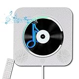 Portable Wall Mounted CD Player with Bluetooth, Homlab Mountable CD Music Player Built-in HiFi Speakers, Home Audio Boombox with Remote Control, FM Radio, LCD Display, Headphone Jack AUX USB TF Input