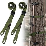 Hunting Climbing Stick Replacement Straps Heavy Duty Tree Stand Climbing Stick Straps Climbing Stick Accessories To Fix Most Hang-On's Platforms And Sticks, Easy To Adjust, Sturdy And Durable (2 Pack)