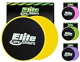 Elite Sportz Exercise Sliders are Double Sided and Work Smoothly on Any Surface. Wide Variety of Low Impact Exercise’s You Can Do. Full Body Workout, Compact for Travel or Home, Yellow