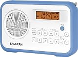 Sangean PR-D18BU AM /FM / Portable Digital Radio with Protective Bumper (White/Blue)