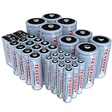 Tenergy NiMH Rechargeable Battery 34 Pack Variety, 12AA, 12AAA, 4C, 4D, and 2x9V Rechargeable Batteries for Everyday Household Electronics