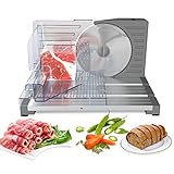 WETIE MS1 Electric Food Slicer, Foldable Meat Slicer for Home, Cut Boneless Frozen Meat, Sausage, Potato, Fruit, Vegetables, Stainless Steel Blade, Adjustable Slice Thickness(120W)