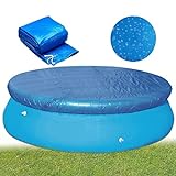 Round Pool Cover, Solar Covers for Above Ground Pools, Dust Pool Cover Protector with Drawstring Design for Round Inflatable Swimming Pools, Hot Tub Dustproof Cover (10FT)
