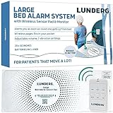 Lunderg Large Bed Alarm for Elderly Adults - Wireless Bed Sensor Pad (20” x 30”) & Pager - Bed Alarm for Elderly Dementia Patients - Bed Alarms and Fall Prevention for Elderly