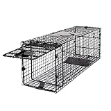 Humane Way Folding 32 Inch Live Humane Animal Trap - Safe Traps for All Animals - Raccoons, Cats, Groundhogs, Opossums - 32'x10'x12'