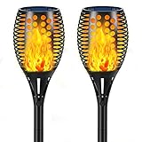 Aityvert Upgraded Solar Torch Lights 43 inches Flickering Dancing Flames Waterproof Outdoor Landscape Decorations Lighting Dusk to Dawn Auto On/Off Solar Lights for Halloween Christmas 2-Pack