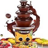 Flyseago 4 Tiers Chocolate Fountain Machine Upgraded Professional Fondue Fountain Easy Cleaning Hot Nacho Cheese Fountain for Party, Gathering, Wedding, Rental