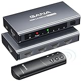 HDMI Switch 5 in 1 Out 4K@60Hz, GANA HDMI Splitter Switcher with Remote, Aluminum HDMI 2.0 Switch Box Hub for 3D, HDCP2.2, HDR, Compatible with Xbox, PS5/4/3,Fire Stick,Roku,Blu-Ray Player