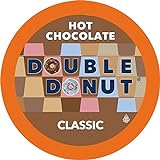 Double Donut Hot Chocolate, Classic Chocolate, Single Serve Hot Chocolate for Keurig K Cups Machines, Hot Cocoa in Recyclable Pods, 24 Count