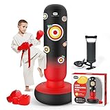 Kilpkonn Punching Bag for Kids, 67' Inflatable Punching Boxing Bag Set with Gloves and Pump - Red