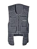 GSGGIG Men's Work Utility Tool Vest Ripstop Workwear with Multiple Pockets, Outdoor Fishing Vest for Men B208-Gray-XL