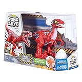 Robo Alive Rampaging Raptor (Red) by ZURU Dinosaur Toy with Realistic Dinosaur Movement That Bites and Chomps with Slime in Dino Egg, Robotic Pets for Boys and Kids (Red)