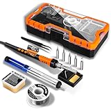 Soldering Iron Kit, Dmyond 90W Soldering Iron with 5PCS Soldering Tips, LCD Digital Adjustable Temperature Soldering Gun Thermostatic Soldering Kit for Home Appliance Repair, DIY