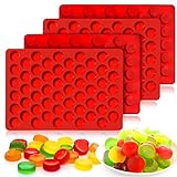 Vodolo Gummy Molds Silicone for Keto Snacks, 4 Pcs 55-Cavity Round Shape Mold for Apple Cider Vinegar Gummies Candy Making Supplies