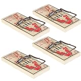 J&L Supply Victor M201 Snap Pack of 4 - Large Rat Traps - Original Wooden Victor Snaps, World's No.1, Trusted for Over 115 Years, Quick & Effective Results