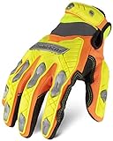 Ironclad Command Impact Work Gloves; Touch Screen Gloves Conductive Palm & Fingers, Impact Protection, Machine Washable, Sized S, M, L, XL, XXL (1 Pair), Hi-viz Yellow & Orange (IEX-HZIL1-04-L)
