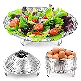 Steamer Basket, Premium Stainless Steel Vegetable Steamer Basket for Veggies & Seafood Cooking, Expandable Food Steaming Basket Fits for Various Size Pots & Pans (6.4' to 10') LAIHIFA