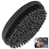 360 Curved Wave Brush For Men, Medium Hard Curved Wave Brush, Natural Palm Brush with Firm Boar Bristles for Cultivating Waves Wolfing and Beards, Great for Men Gifts