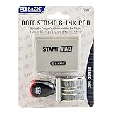 BAZIC Date Stamp and Ink Pad (Black Ink), 12 Years of Dates, Nickel-Plated Steel, Stamp Impression Size 1' x 0.15', Great for Office, Shipping, Receiving, Accounting, Expiration, Due Dates, 1-Pack
