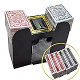 SK CASA 6 Deck Automatic Card Shuffler (Playing Cards Included) - Battery-Operated Electric Shuffler - Great for Home & Tournament Use for Classic Poker & Trading Card Games