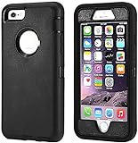 Annymall Case Compatible for iPhone 8 & iPhone 7, Heavy Duty [with Kickstand] [Built-in Screen Protector] Tough 4 in1 Rugged Shorkproof Cover for Apple iPhone 7 / iPhone 8 (Black)
