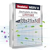 Demiwise 20x25x5 Electrostatic Air Filter, 8 Stage Washable Aluminum AC/HVAC Furnace Filter, Reusable Permanent Air Filter, Lasts a Lifetime, Easy to Install, Healthier Home/Office Environment
