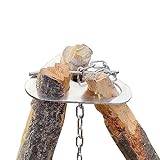 Camping Tripod Board，Turn Branches into Campfire Tripod ，Stainless Steel Campfire Support Plate with Adjustable Chain for Hanging Cookware,Portable Camping Gear (Standard)