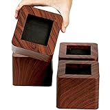 MEETWARM 3 Inch Bed Risers Heavy Duty Furniture Risers for Couch Sofa Bed Desk Table (Wood Grain), Set of 4