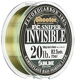 SUNLINE Fluorocarbon Line Shooter, Sniper, Invisible, 25.4 ft (75 m), 16 lbs, Natural Clear, Moss Green, Gray, Green, Red Brown