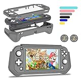 Protective Case for Nintendo Switch Lite, Full Protection Switch Lite Cover, TPU Shock-Absorption and Anti-Scratch for Nintendo Switch Lite Skin with Bult-in Screen Protector & Thumb Grip Caps, Gray