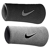 NIKE Dri-Fit Home and Away Doublewide Wristbands nkNNNBO416OS (Black/Base Grey 022)