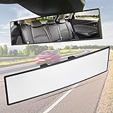 JoyTutus Rear View Mirror, Universal 11.81 Inch Panoramic Convex Interior Clip-on Wide Angle Mirror to Reduce Blind Spot Effectively for Car SUV Trucks -Clear