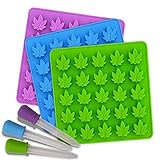 Marijuana Gummy Molds Silicone Candy Mold Weed Leaf Novelty Gift - 3 Pack
