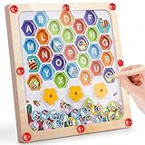 Montessori Toys for 3 Year Old Girl Gifts, Magnetic Alphabet Board - ABC Learning Toys for Kids Age 3-5, Wooden Educational Toys for Toddler Ages 2-4, Birthday Gifts for 3 4 Year Old Boys Girls