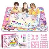 Toddler Toys for 3 4 5+ Year Old Kids Boys Girls, Unicorn Gifts for Girls Water Doodle Mat Preschool Educational Learning Toys Color Doodle Drawing Mat Birthday Gifts Stocking Stuffer for Kids Age 3-5