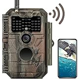 GardePro E6 Trail Camera WiFi 24MP 1296P Game Camera with No Glow Night Vision Motion Activated Waterproof for Wildlife Deer Scouting Hunting or Property Security, Camo
