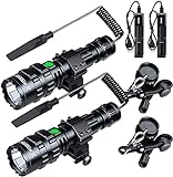 X.Store 2 Pack LED Flashlight with Rail Mount Flashlight, Rechargeable Flashlights USB Picatinny Rail Flashlights 4000 High Lumen LED Weapon Light, 5 Modes Rifle Light - Remote Switch Included