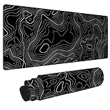 Bzu Topographic Contour Extended Big Mouse Pad Large,XL Gaming Mouse Pad Desk Pad,31.5x11.8inch Long Computer Keyboard Mouse Mat Mousepad with 3mm Non-Slip Base and Stitched Edge for Home Office Work
