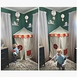 Annualring Hanging Corner Play Tent,Kids Hanging Triangular Canopy Teepee with Flag Tassel Decor|Toddler Tent for Playtime, Napping Nook Play Room Decor for Girls & Boys