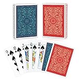 Playing Cards 2 Pack,Waterproof Plastic Playing Cards for Adults and Kids,2 Decks of Poker Cards Professional Set,Wide Poker Size Regular Index,Cards for Pool Beach Games and Family Games Night