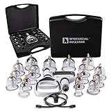 Myofascial Releaser Professional Cupping Therapy Set - 18 Multi-Sized Vacuum Cups with Two Hand Pumps and Detailed Cupping Book - Massage Cupping Set for Massage Therapists