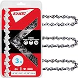 KAKEI 18 Inch Chainsaw Chain 3/8' LP Pitch, 050' Gauge, 62 Drive Links Fits Poulan, Kobalt, Echo, Ego, Greenworks and More- S62 (3 Chains)