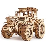 Wood Trick Wooden Mechanical Tractor Model Kit to Build for Adults and Kids - 11x7″ - 2 Speeds - Wooden 3D Puzzles for Adults and Kids to Build - Engineering DIY Wooden Models for Adults to Build